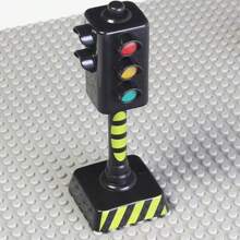 1入組交通安全教育信號燈紅綠燈聲音閃光停車場場景早教玩具，適用於學校、學生、文具、學校用品 - 黑色 - 查看 10