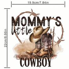 最新的西部牛仔圖案DIY燙印貼紙，適用於衣服、T卹、夾克、牛仔褲、連帽衫等，可水洗熱轉印貼紙，適用於衣物裝飾縫補 - 多色 - 查看 4