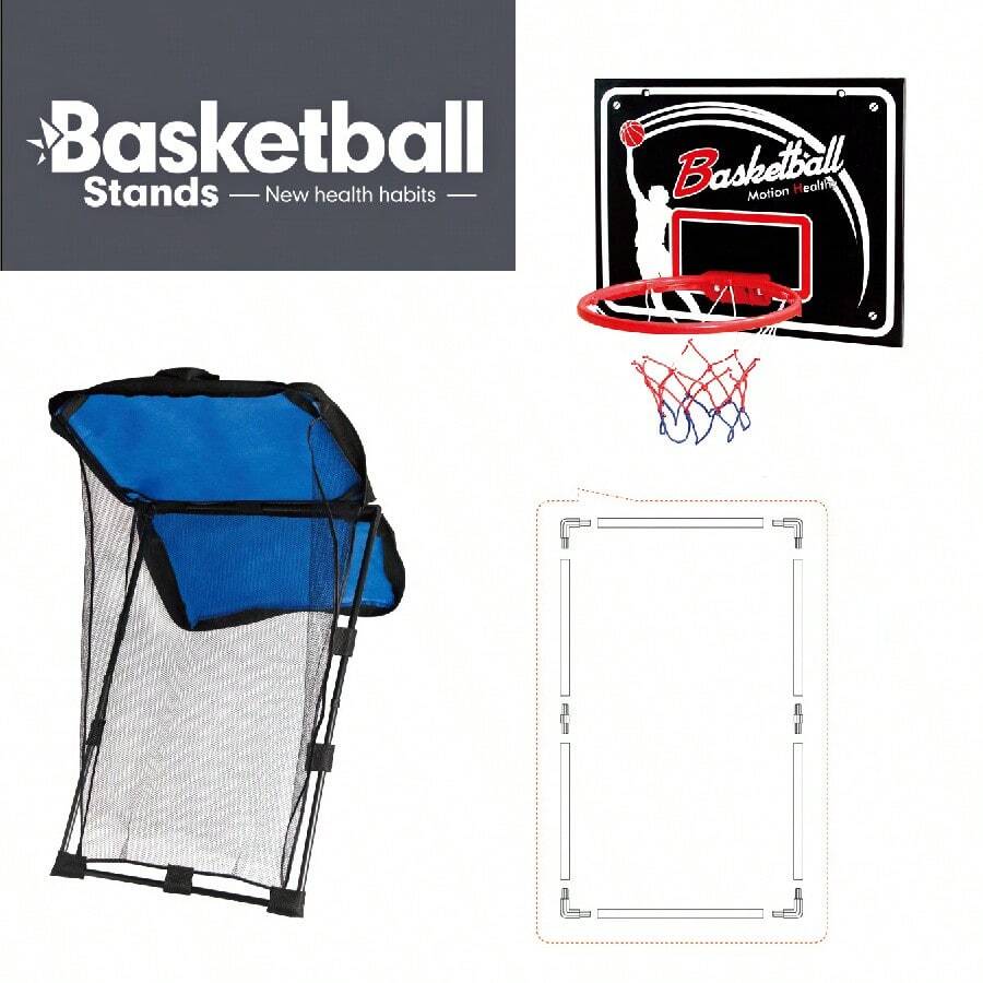 Deluxe WallMounted Basketball Backboard Set With 2 Basketballs And Air