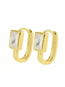 1對兒童優雅立方氧化鋯石耳環，適用於女孩日常裝飾、派對首飾、生日禮物