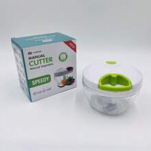 1pc Manual Food Chopper Vegetable Fruit Nut Onion Hand-Powered Mixing Processor (5 Colors)