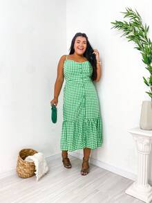 Plus Size Dresses - 青檸色 - 查看 1