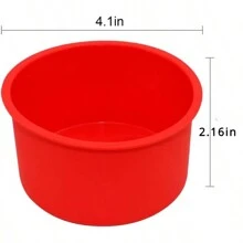 Juego de 6 moldes de silicona redondos antiadherentes de 4 pulgadas para pasteles, molde rojo reutilizable para pasteles - Rojo - Ver 6