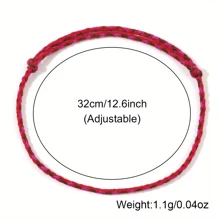 1pc Handcrafted Bohemian Braided Rope Anklet, Ocean Resort Style, Lucky Summer Beach Gift, Surfer Ankle Bracelet For Women, Best Friend Gift - Multicolor - View 4