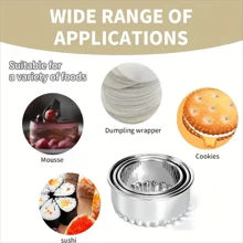 3pcs Dumpling Wrapper Machine, Home Use Dumpling Mold, Circular Rolling Pin, Dough Press, Circle Cutter, Stainless Steel Dough Wrapper Set - Silver - View 3