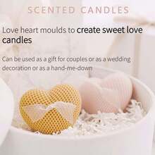 1入組心形愛心矽膠模具，適用於製作蠟燭和肥皂，用於婚禮、情人節和母親節禮物 - 白色 - 查看 7