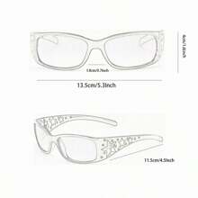 Gafas de moda borgoña para mujer con estampado de estrellas y decoración de rhinestone, accesorio de estilo versátil Y2K para uso diario y fiesta, accesorios de playa, Y2, accesorios musicales para vacaciones de verano en la playa y al aire libre, estilo de preparación de viaje para volver a la escuela