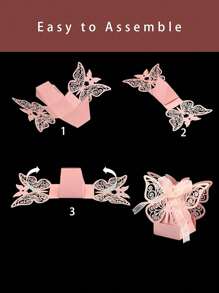 50 piezas Caja de caramelos en forma de mariposa lindas y bolsa de regalo de paquete de chocolate para boda, matrimonio, cumpleaños, bautizo, decoraciones de fiesta, artículo barato, suministros para pequeños negocios, decoración de boda, suministros escolares, bolsa de alimentos, caja de alimentos adecuada para caramelos, chocolates, galletas, etc.