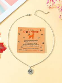 Goodwaro 1 pieza Fashionable Collar colgante de acero inoxidable grabado con laser de Dachshund, perro pastor, Golden Retriever, Corgi, gran regalo del Dia de la Madre para mamá de perro con cadena de clavícula hecha a mano y hermoso empaque de tarjeta, adecuado para usar en el Dia de la Madre