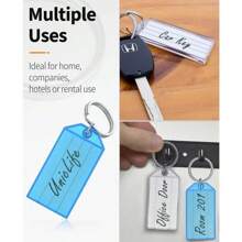 8/16/24pcs Key Tags, 2 Inch Plastic Key Chain Tags With Ruled Blank Paper Labels, Transparent Covers And Split Rings Sturdy Item Identifiers, 8 Colors Car Accessories Bag Charm School Cute Goth Y2k Christmas Gift Ideas Bag Accessories Lanyards With Id Holder Car Accessories Bag Charms