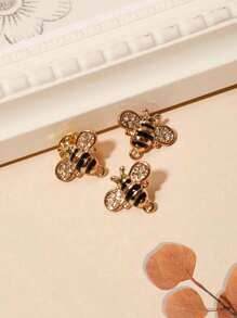 3pcs Women Faux Pearl Heart-Shaped, Bee-Shaped & Round Rhinestone Brooch Pins Set For Scarf, Shawl Or Hat Decoration, Perfect For Dating & Gifting - Multicolor - View 9