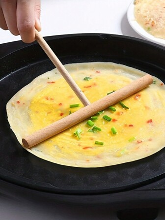 1pc T-Shaped Pancake Spreader, Wooden Crepe Maker Spreader, Reusable Spreader, Pancake Batter Spreader Stick, Easy To Clean, Wooden Pancake Spreader For Home Or Professional Use, Kitchen Stuff, Cheap Stuff