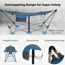 Portable Folding Hammock With Hammock Stand - 藍色 - 查看 8