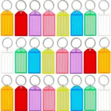 8/16/24pcs Key Tags, 2 Inch Plastic Key Chain Tags With Ruled Blank Paper Labels, Transparent Covers And Split Rings Sturdy Item Identifiers, 8 Colors Car Accessories Bag Charm School Cute Goth Y2k Christmas Gift Ideas Bag Accessories Lanyards With Id Holder Car Accessories Bag Charms
