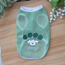 Cat And Dog Clothes Spring And Summer Grid Vest Thin Cute Cartoon Printed Vest For Teddy, Golden Retriever, Corgi And Medium To Large Dogs - Green - View 10