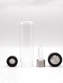 Elegant Crystal-Infused Glass Water Bottle – Perfect Wellness Gift For Hydration & Energy Alignment - White - View 6