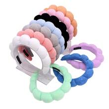 1pc Women's Simple Cloud Bun Roller Sponge High Headband For Washing Face Cute,Dopamine - Multicolor - View 9