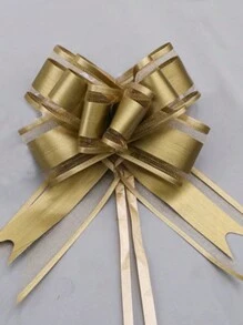 Paquete de 10 lazos de cinta decorativa con forma de lazo y flor para decoración de habitaciones, autos de boda y espejos, cinta de flor de hilo de nieve para decoraciones navideñas y celebraciones