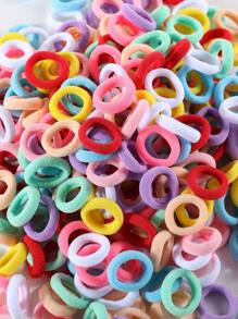 100 stuks meisjes eenvoudige stijl kleurrijk 0,8 inch diameter vingergrote haarelastiekjes, schattige naadloze paardenstaarthouders haaraccessoires geschikt voor dagelijks gebruik