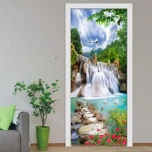 1 pièce/2 pièces Autocollant imperméable et anti-salissure, sticker mural à motif paysage de cascade 3D pour décoration murale intérieure et extérieure/placard/porte, stickers, sticker mural, décalcomanie en vinyle pour décorations de la maison, articles de décoration de printemps pour rafraîchir votre maison, autocollants de décoration Rama, cadeaux d'anniversaire et de remise des diplômes
