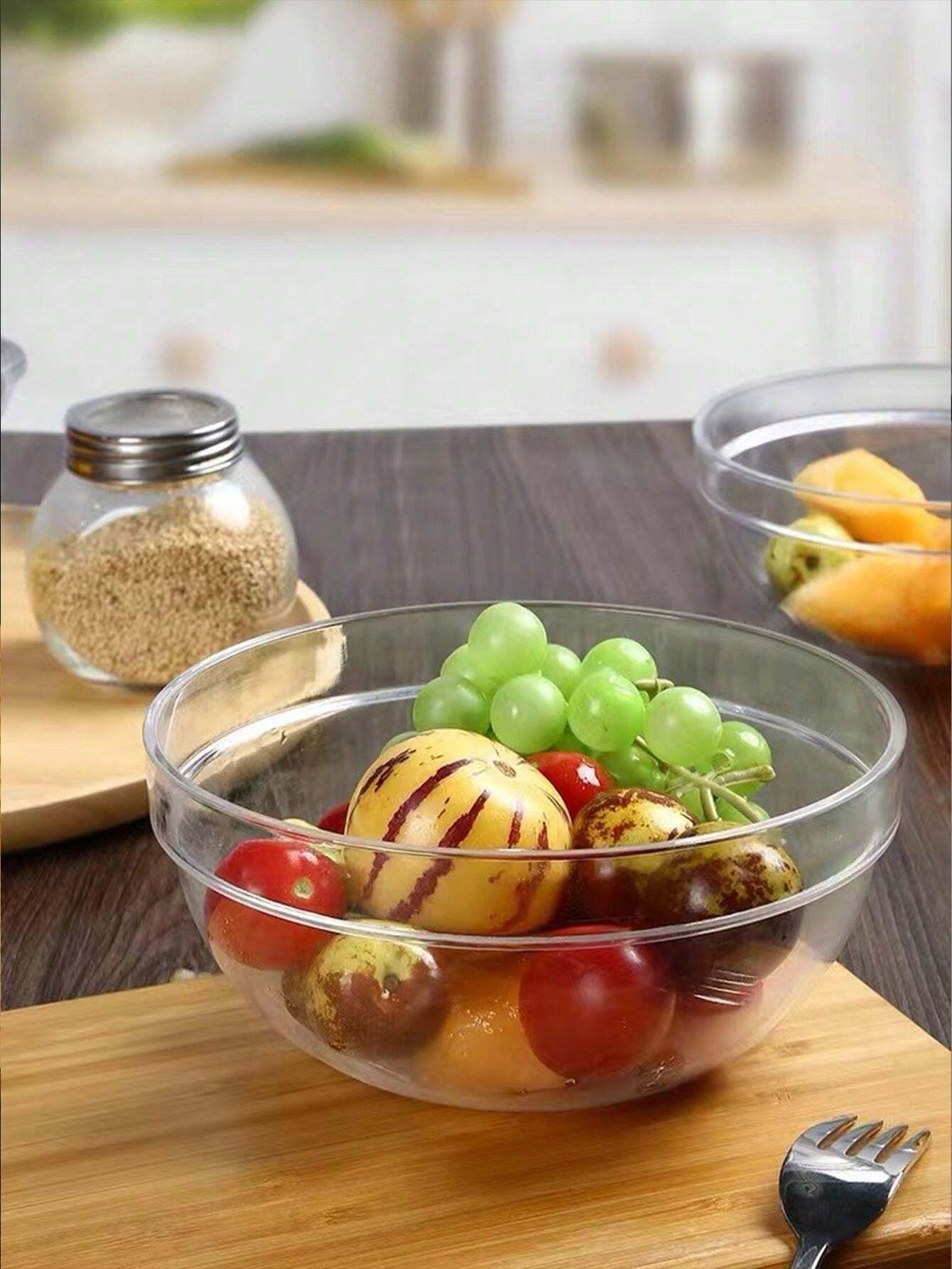 1pcs Transparent Plastic Bowl For Home Use Japanese Style Fruit