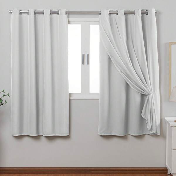 Cortina Blackout Tecido Grosso C/Voil 2,80 x 1,70 Para Sala Ou Quarto