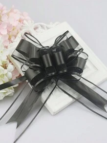 Pack Of 10 Ribbon Pull Bows For Holiday Celebrations And Wedding Decorations,Christmas - Black - View 4