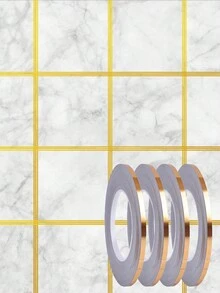 1卷50m長PET瓷磚填縫膠帶，適用於廚房、客廳和家居裝飾，0.5/1cm - 金色0.5cm - 查看 6
