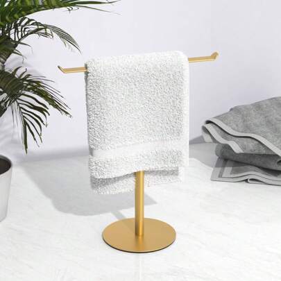 Gold Hand Towel Rack, T-Shaped Bathroom Towel Holder And Kitchen Towel Rack, Simplify And Convenient Towel Storage