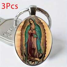 Vintage Style Zinc Alloy Keychain With Guadalupe Virgin Mary Image And Crystal Keyring, Perfect Gift For Family And Friends On Christmas, Birthday And Holidays. School Car Accessories Cute Goth Y2k Bag Accessories Lanyards With Id Holder Car Accessories Bag Charms Gifts For Mother, Father, Graduation, And Teacher - Multicolor - View 5