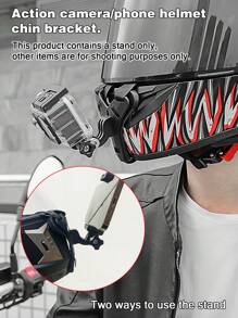 Action Camera Helmet Mount, Motorcycle Helmet Chin Strap Mount For Sports Video Camera - Black - View 1