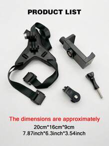 Action Camera Helmet Mount, Motorcycle Helmet Chin Strap Mount For Sports Video Camera - Black - View 3