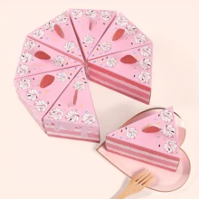 5 Gift Boxes Triangle Cake-Shaped Birthday Party Creative Gift Boxes In Stock Pink Lovely Candy Table Boxes 5 Gift Boxes - 5-piece Gift Box - View 6