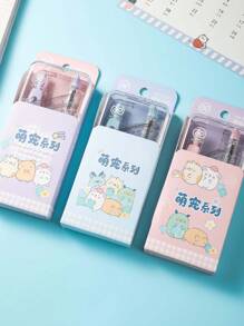 1 Bộ La Bàn Hoạt Hình Với 7 Dụng Cụ Văn Phòng Phẩm Bao Gồm Thước Tam Giác, Thước Đo Góc, La Bàn Cho Học Sinh Học Tập - Nhiều màu - Xem 7