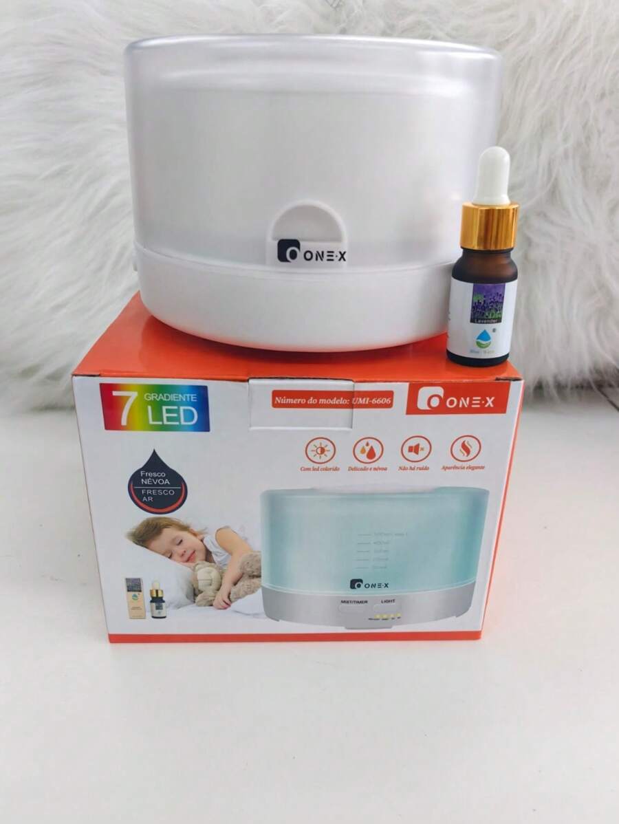 Aromatizador Umidificador e Difusor Ultrassônico para aromaterapia 500ML  Led - Entrada do Brasil (127V) - Visão 1
