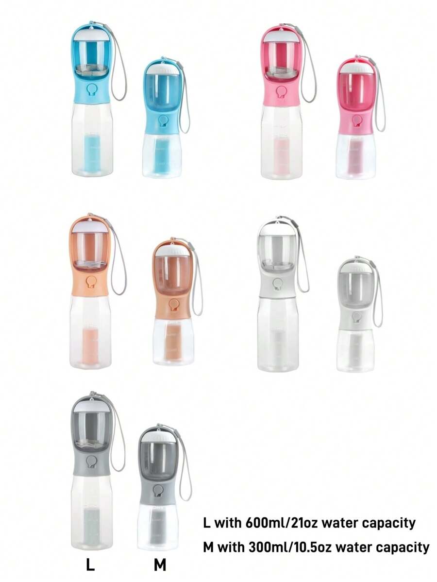 1pc Multipurpose Dog Water Bottle With Food Storage Jar & Poop Bag