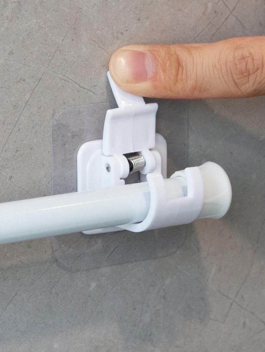 2 piezas de soporte para barra de cortina sin perforación, decoración para el hogar y el baño, decoración de otoño, accesorios de baño, de vuelta a la escuela