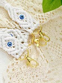 Evil Eye Keychain, Bohemian Braided Rope Pendant, Party Decoration Gift Keychain Pendant - Multicolor - View 3