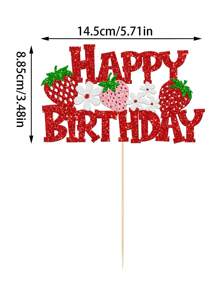 1 pièce Insert de décoration de gâteau en forme de fleur de fraise, décoration de gâteau avec thème de fruits pour fête, dessus de gâteau, outils de décoration de gâteau