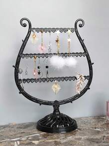 1 Giá đỡ trang sức màu đen, Giá đựng trang sức hình ly rượu sáng tạo, có thể dùng để trưng bày và sắp xếp dây chuyền, bông tai, vòng tay và đồng hồ trong phòng ngủ hoặc phòng khách - màu đen - Xem 1