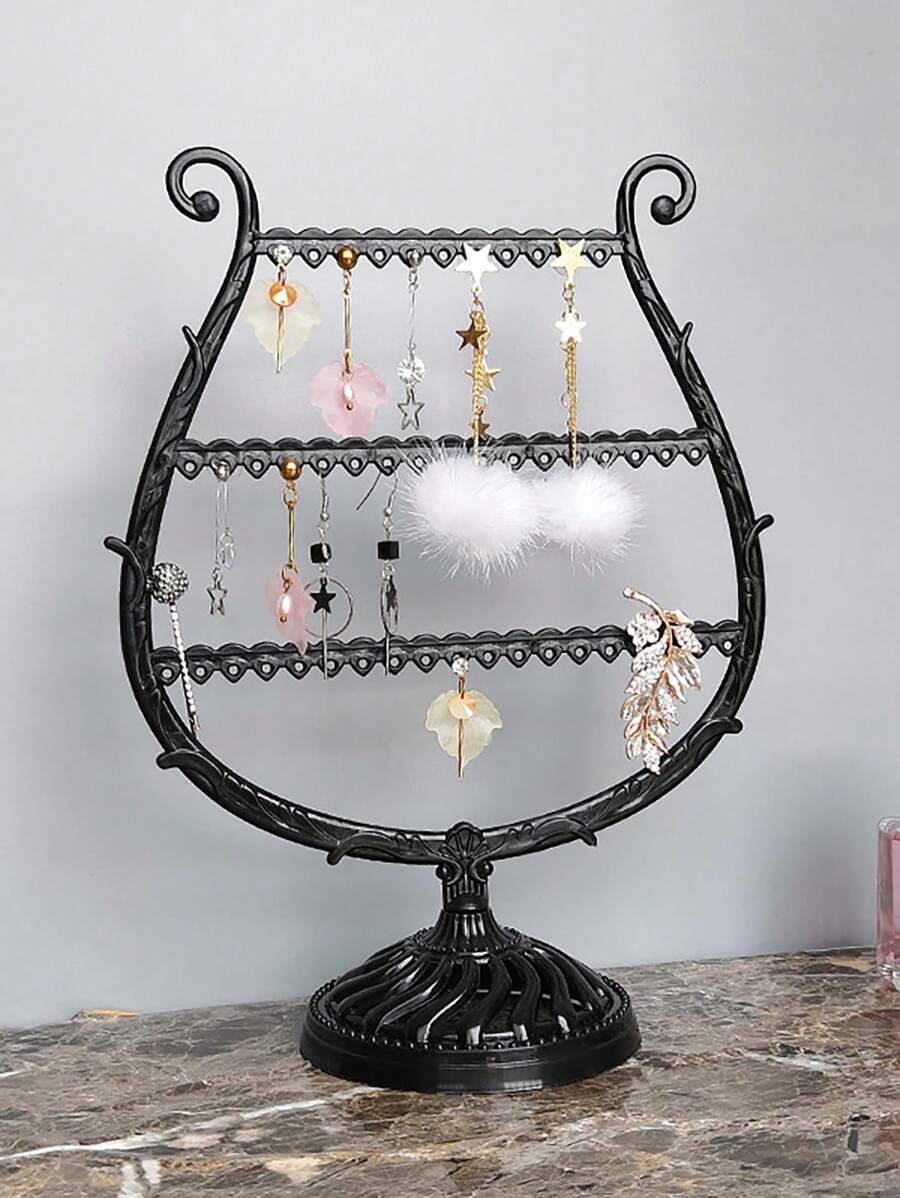 1 Giá đỡ trang sức màu đen, Giá đựng trang sức hình ly rượu sáng tạo, có thể dùng để trưng bày và sắp xếp dây chuyền, bông tai, vòng tay và đồng hồ trong phòng ngủ hoặc phòng khách - màu đen - Xem 1