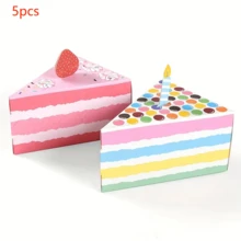 5 Gift Boxes Triangle Cake-Shaped Birthday Party Creative Gift Boxes In Stock Pink Lovely Candy Table Boxes 5 Gift Boxes - 5-piece Gift Box - View 3
