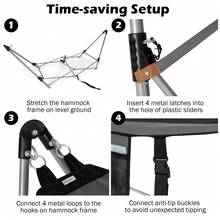 Portable Folding Hammock With Hammock Stand - Grey - View 3