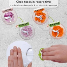 1pc Manual Food Chopper Vegetable Fruit Nut Onion Hand-Powered Mixing Processor (5 Colors)