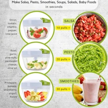 1pc Manual Food Chopper Vegetable Fruit Nut Onion Hand-Powered Mixing Processor (5 Colors)