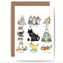 祝你生日完美無瑕*貓主題生日卡*幼貓*雙關語*幽默*玩笑*貓·福克納*果凍扶手椅 - 多色 - 查看 2