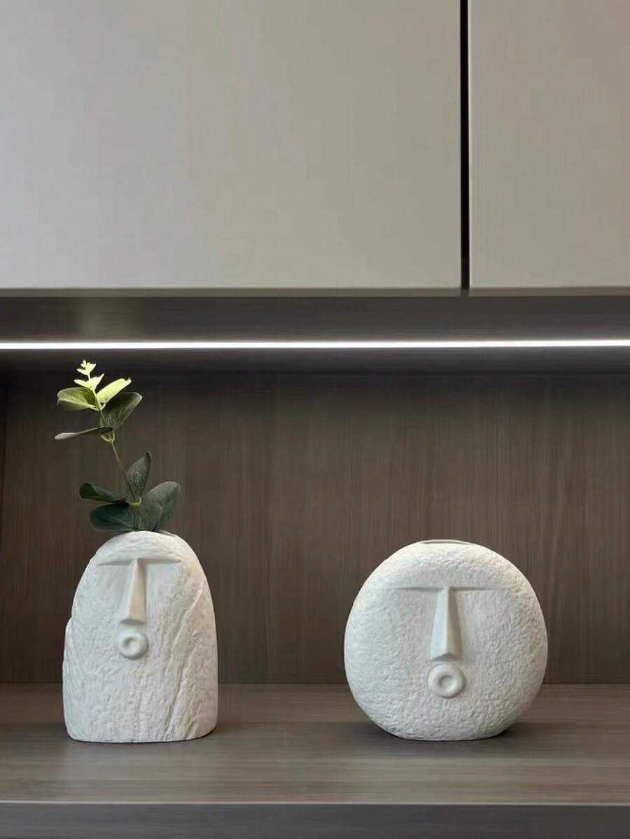 1入組北歐風格的花藝裝飾樹脂藝術創意擺件，適用於裝飾家居入口、酒櫃、餐桌和客廳的INS風格 - 白色 - 查看 1