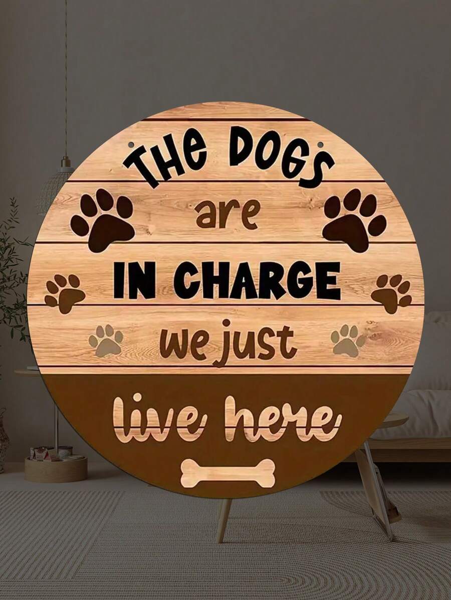 Dogs Are The Owner, We Just Live Here, LPc Wooden Flower Wreath, Outdoor Hanging Decoration, Suitable For Front Doors, Living Rooms, Patios, Wall Art Decoration, Gift Exchange Wooden Decorative Sign.,Home Decor ,Room Decor,Wall Decor Gifts Birthday Graduation