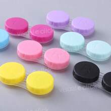 10pcs Lot Random Color Colored Contact Lenses Case L+R Contact Lens Case For Eyes Contacts Travel Kit Holder Lens Container