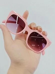 1 Pair Of Stylish Square Frame Eyeglasses For Children Aged 3-14